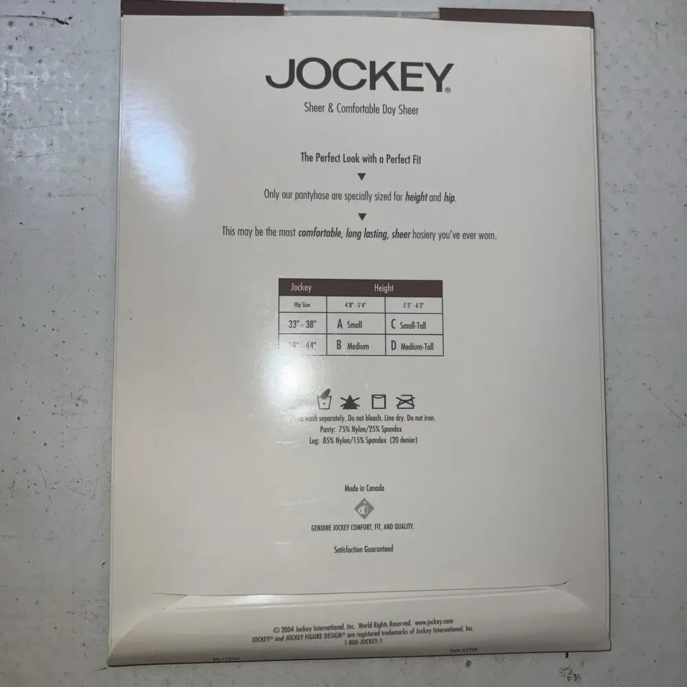 Vintage Jockey Control Top Sandalfoot Sheer Comfort 6552 B Medium Sand